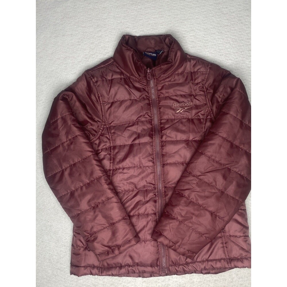 Reebok Puffe Jacket Woman's Winter Ski Burgundy Color Size M 10-12 Lightweight